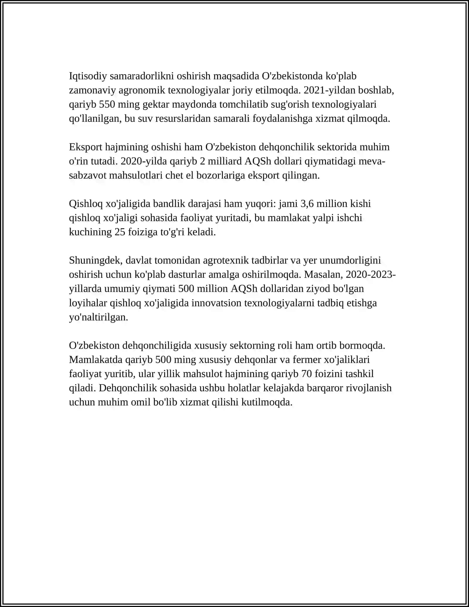 QISHLOQ XÕJALIGI SEKTORINING TARKIBIY TUZILISHI 4