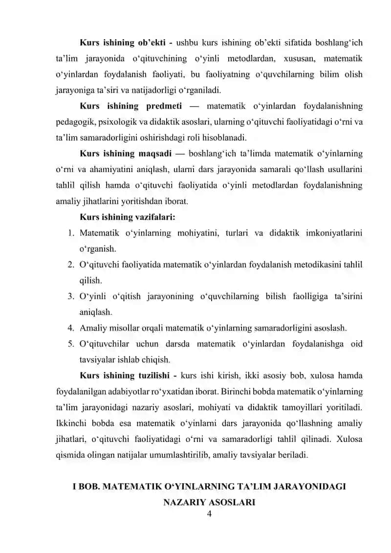 "Matematik o‘yinlar va o‘qituvchi faoliyatidagi roli" 4