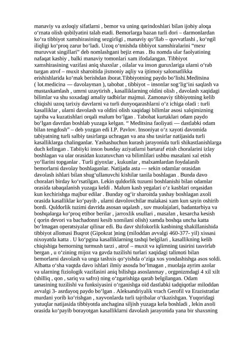 Hamshiralik ishi asoslari, rivojlanish tarixi , hamshiralik jarayoni. 4