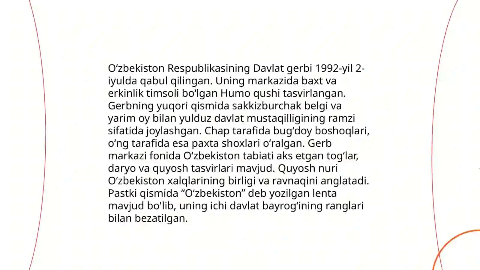 O’zbekiston Respublikasi davlat ramzlari slayd 4