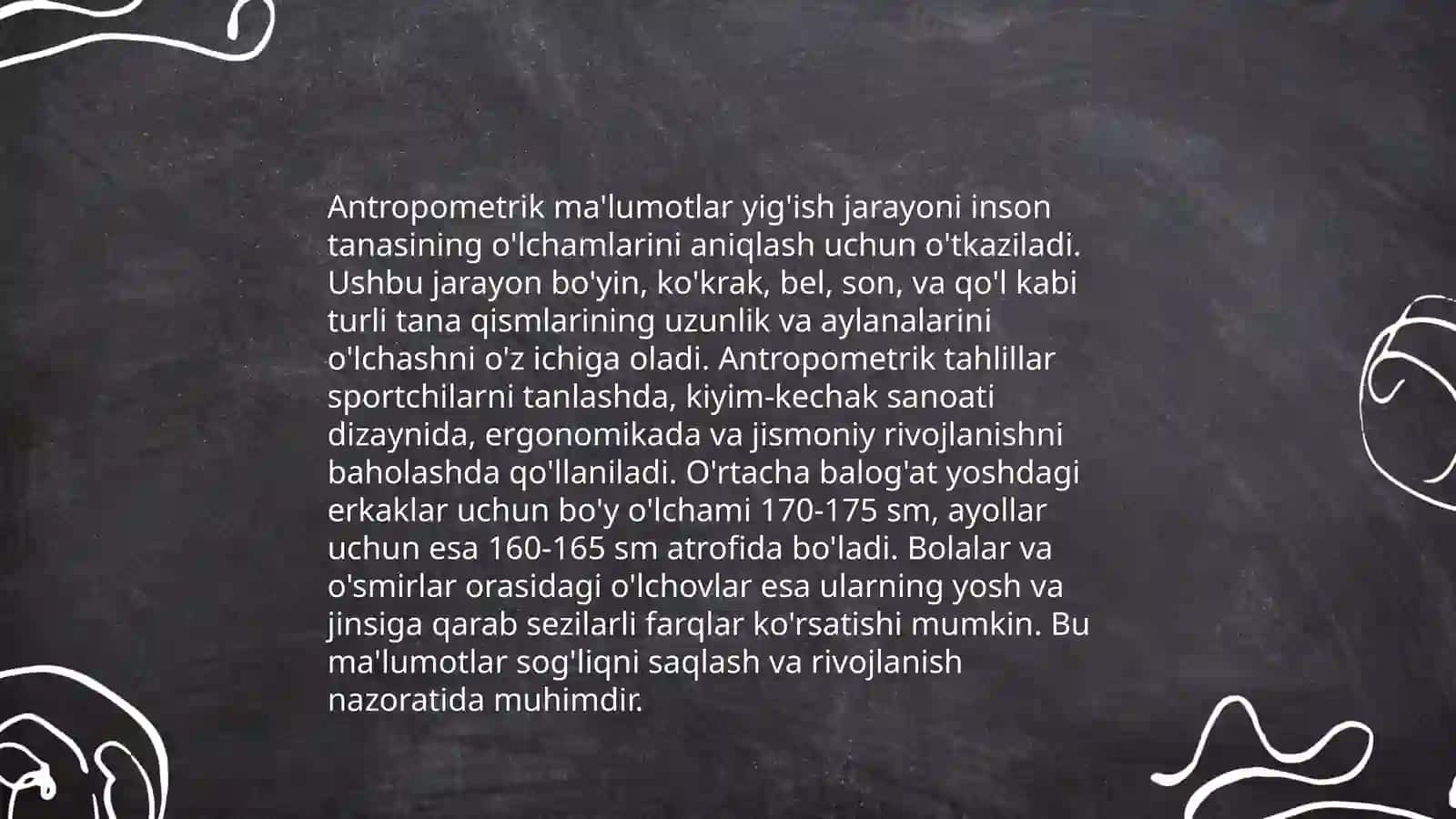 Bolalar va o'smirlar salomatlik holatini xarakterlovchi ko'rsatkichlarni o'rganish usullari 4