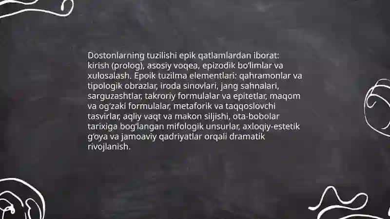Xalq dostonlari va ularning oʻziga xos xususiyatlari 4