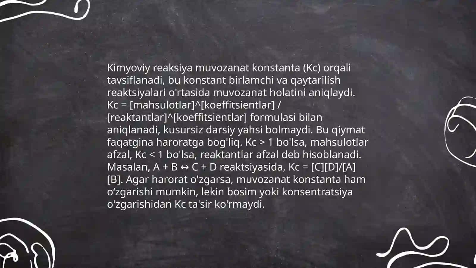 Muvozanat konstantasi va uning asosiy tushunchalari 4