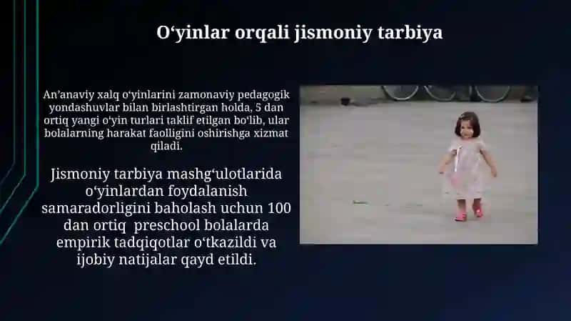 O'zbekistonda maktabgacha yoshdagi bolalarga jismoniy tarbiya berish tizimining rivojlanishi 4
