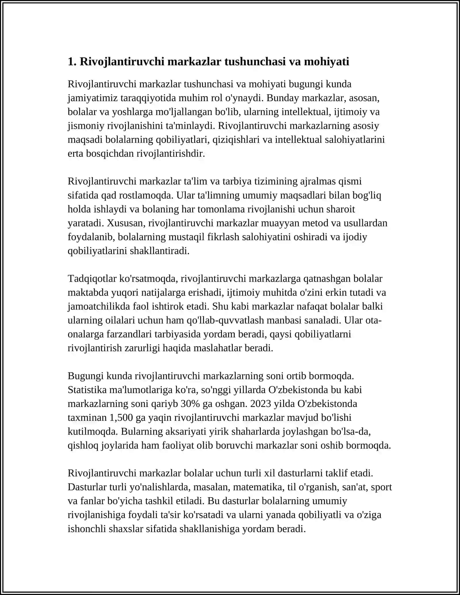 RIVOJLANTIRUVCHI MARKAZLARNI TASHKIL QILISH TEXNOLOGIYALARI 4