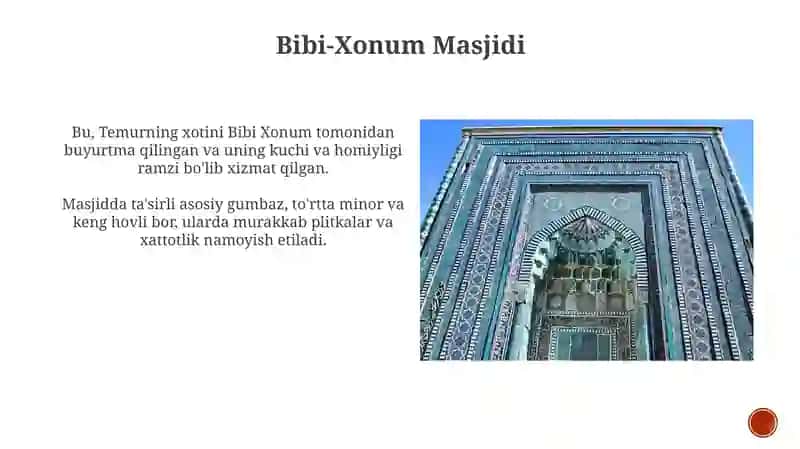 Samarqand shahrining me'moriy yodgorliklari 4