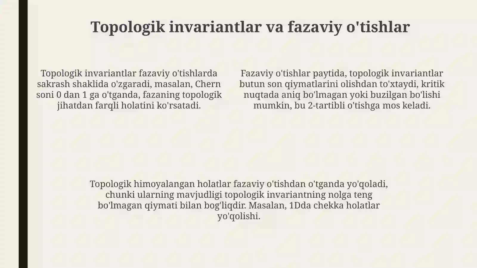 Topologik fazolar. Topologik fazolarda kompaktlik 4