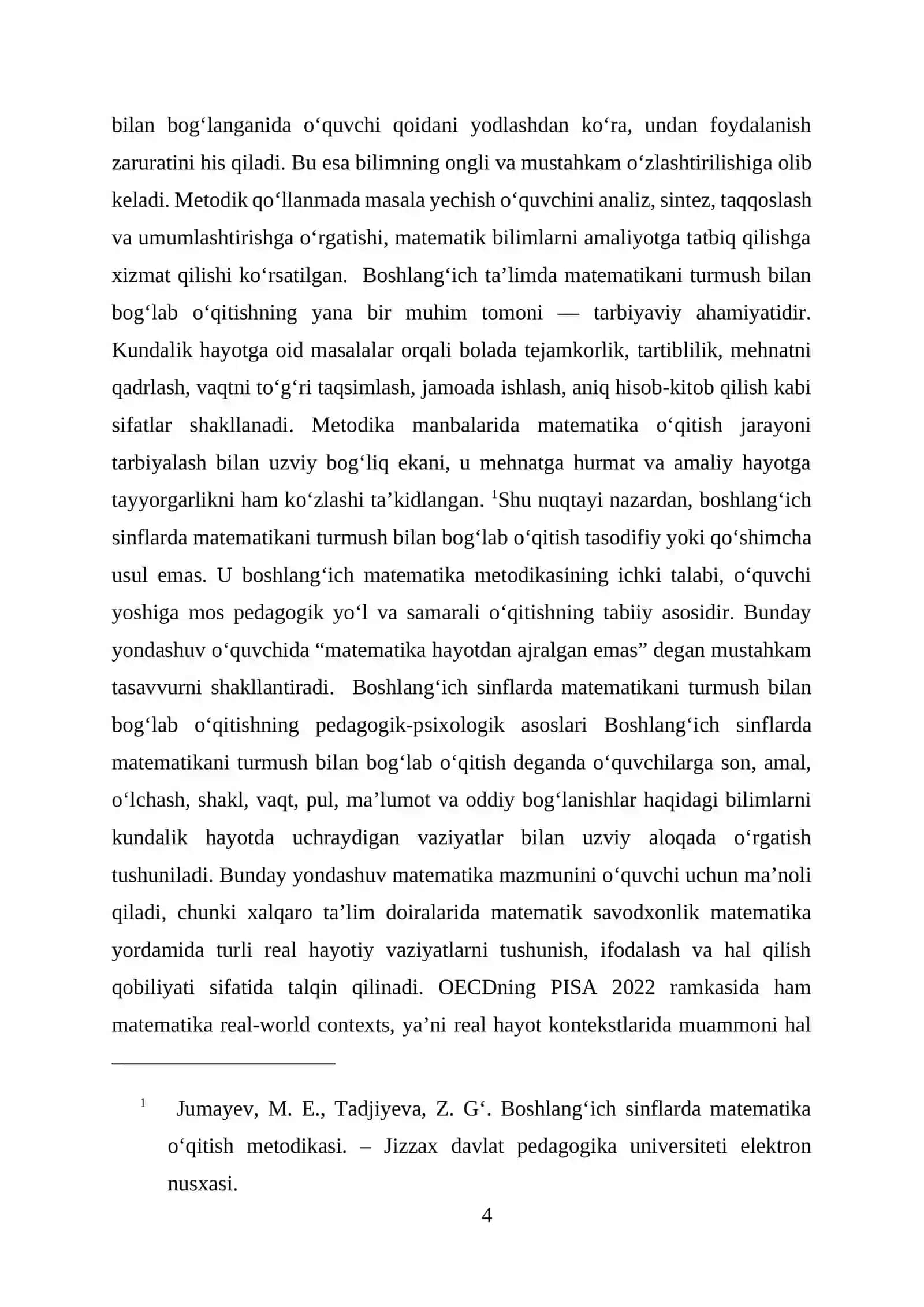 Boshlang‘ich sinflarda matematikani turmush bilan bog‘lab o‘qitish 4