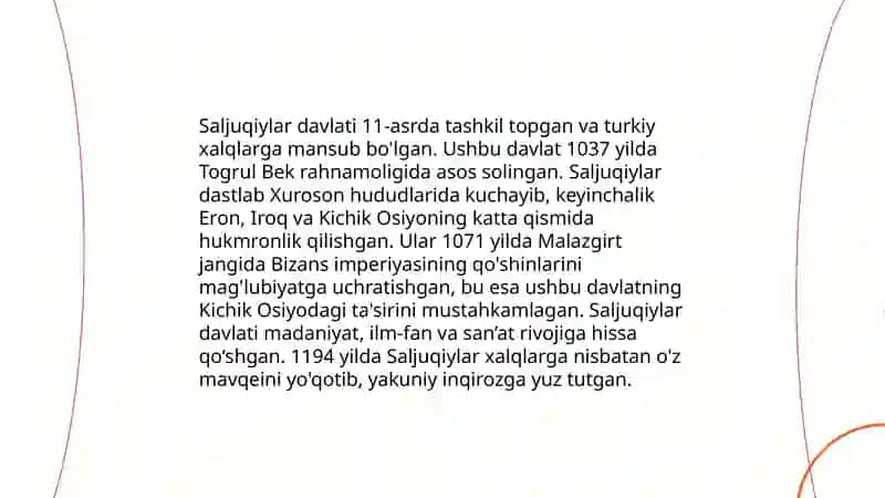 Gʻaznaviylar va saljuqiylar davlatchligi 4