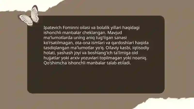 Ipatevich Fominni: qisqacha hayoti va tarjimai holi 4