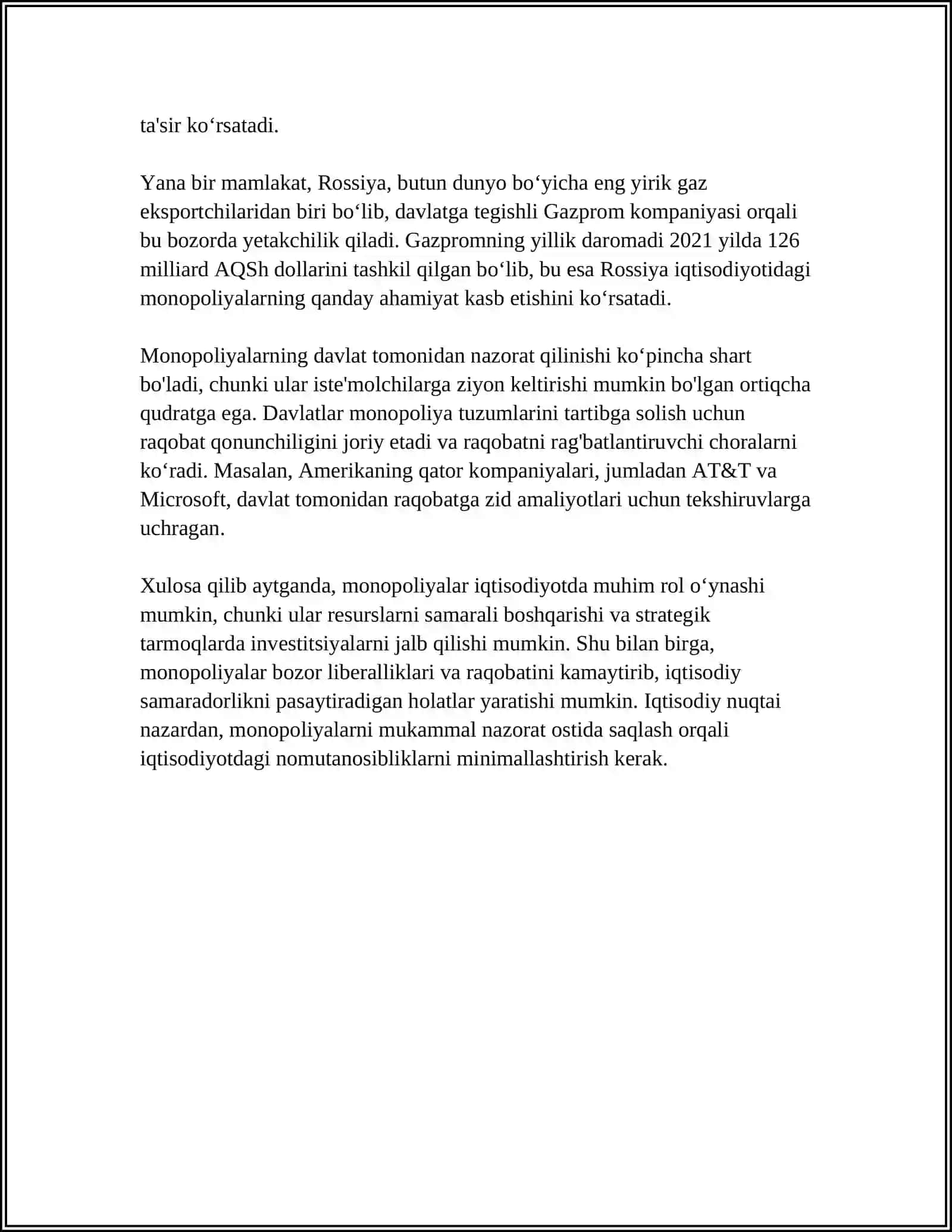 REFERAT Mavzu: MANAPOLIYALLAR ULARNING AMAL QULINISHI VA YONALISHLARI 4