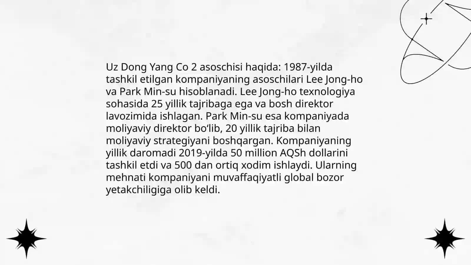 Uz dong Yang Co korhonasi 4