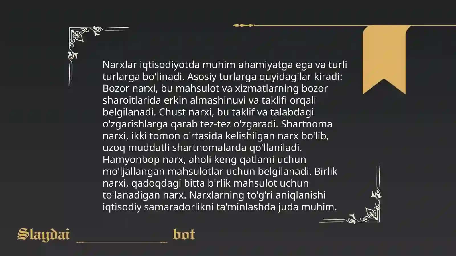 Narxning iqtisodiy mohiyati va shakllanishi 4