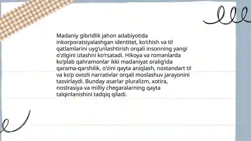 Globallashuv davr jahon adabiyotida inson va jamiyat muammosi 4