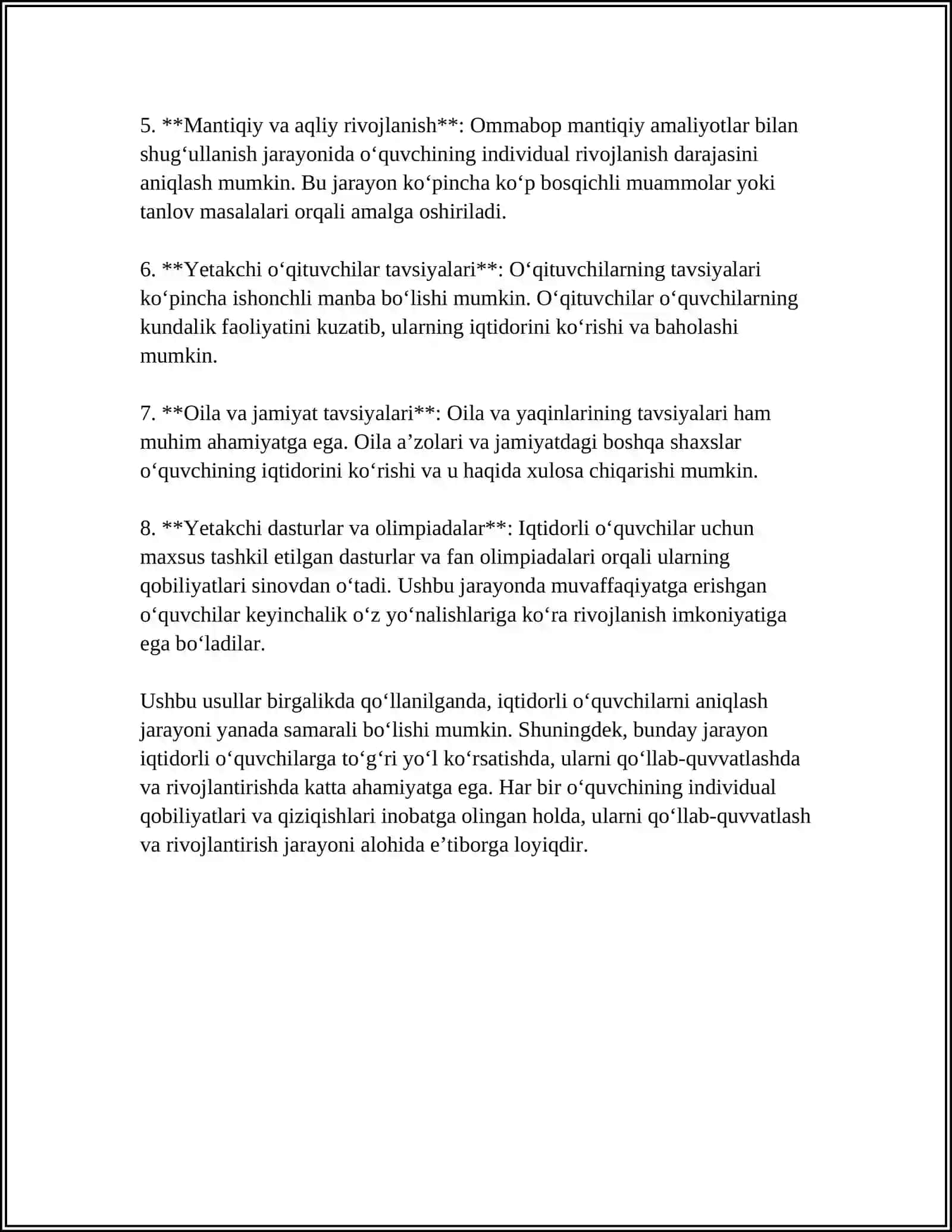 BOSHLANGʻICH SINFDA MATEMATIKADAN IQTIDORLI OʻQUVCHILAR BILAN ISHLASH 4