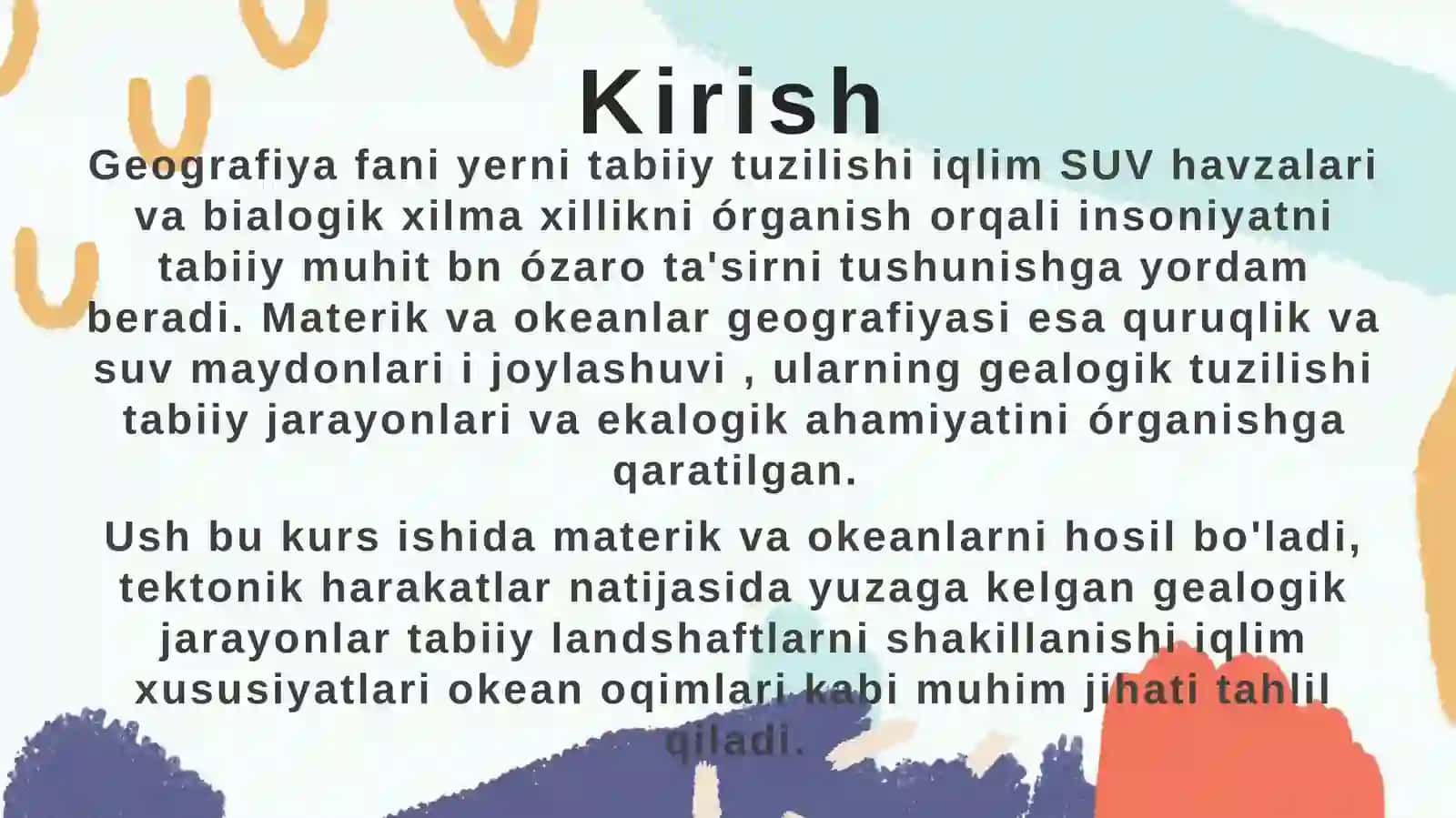 Materik va okeanlar geografiyasi kursi 4