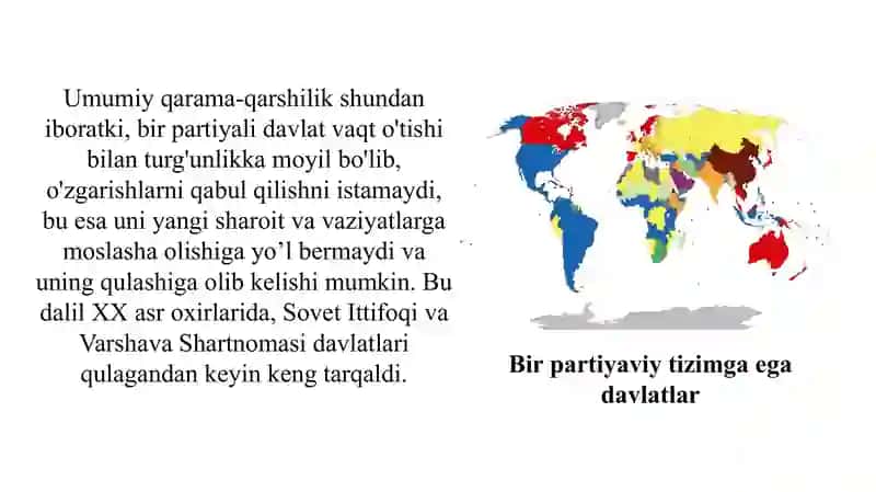 Birpartiyaviylik va bipartizm 4