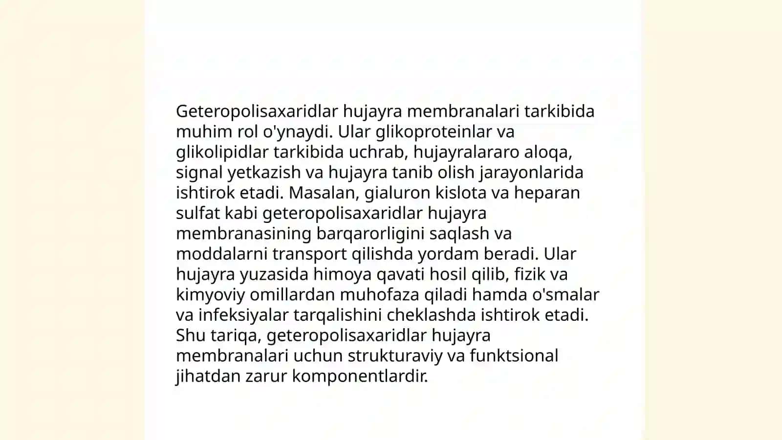 Geteropolisaxaridlarni ontogenez va kasalliklarda òzgarishi 4