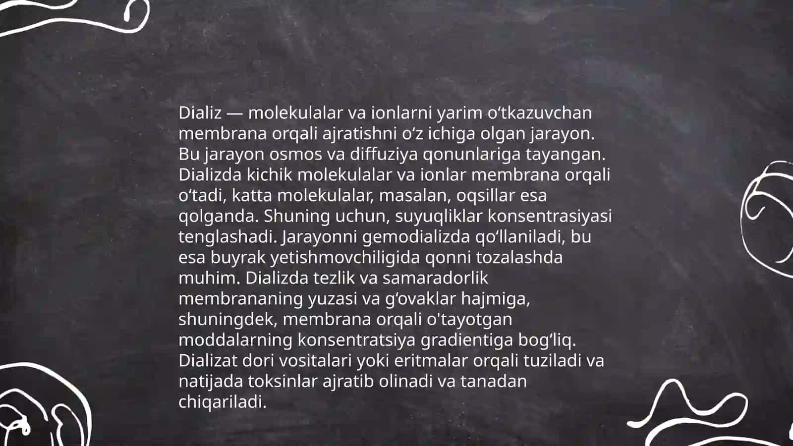 Kolloid tizimlarni dializ usulida tozalash. Gemodializ orqali kimyoviy ta'sir 4