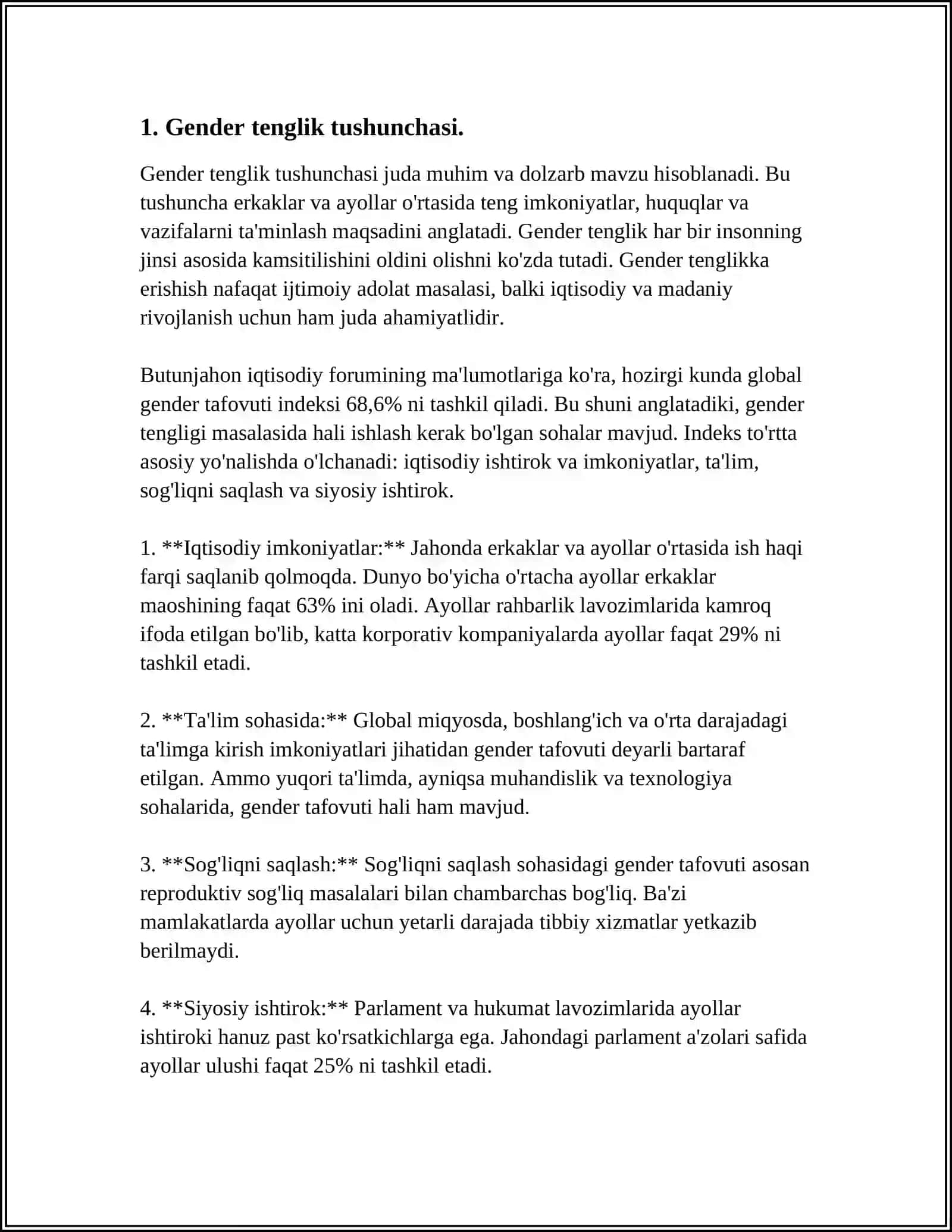 OʻZBEKISTON RESPUBLIKASIDA GENDER TENGLIGI VA UNING HUQUQIY ASOSLARI 4