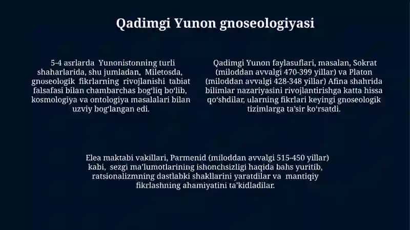 Gnoseologiya rivojlanish falsafasi 4