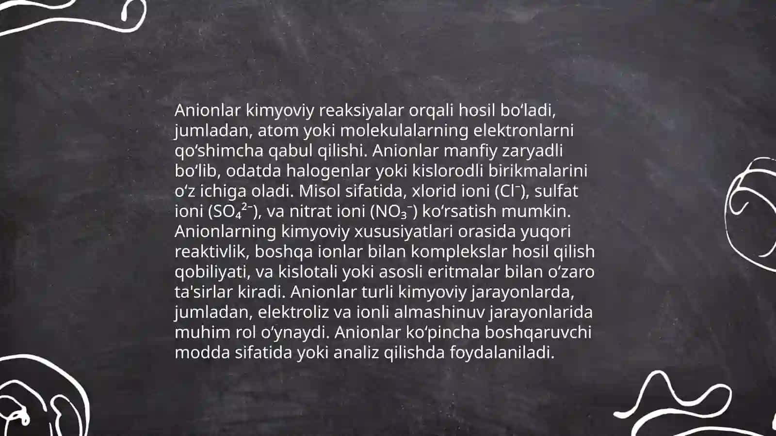 Anionlarning umumiy tavsifi. Uch guruh aralashmasini analizi 4