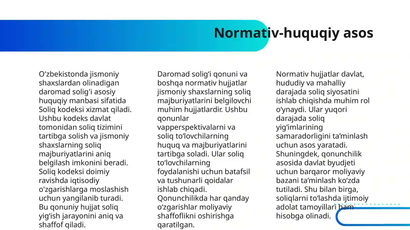 O'ZBEKISTONDA JISMONIY SHAXSLARDAN OLINADIGAN DAROMAD SOLIG‘INING IQTISODIY MOHIYATI VA BYUDJET DAROMADLARINI SHAKLLANTIRISHDAGI AHAMIYATI 4