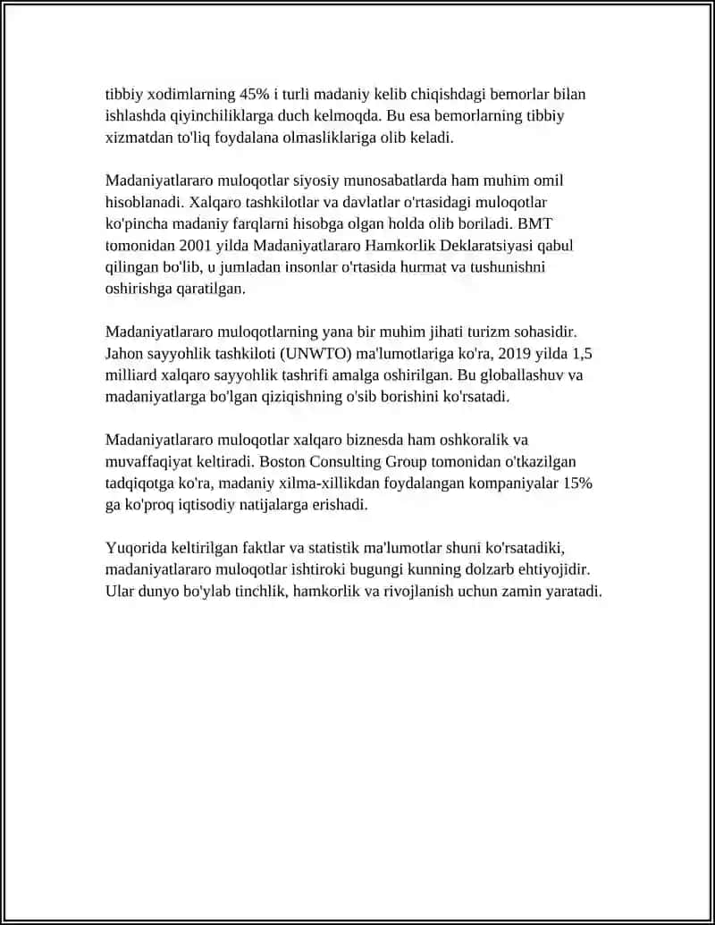 TURLI MADANIYATLARARO MULOQOTLARDA ISHTIROK 4