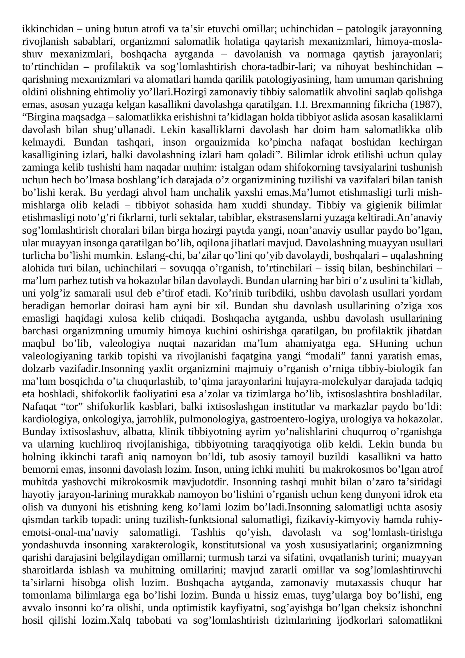 Valeologik yo’nalishlar: pedagogik, ekologik va ijtimoiy valeologiya. Salomatlikka ta'sir qiluvchi yuklamalar 4