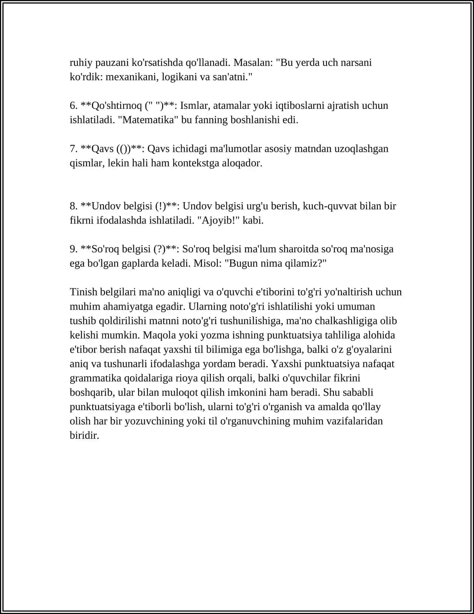 PUNKTUVATCIYALIK TAHLIL KORINISHIDAGI YOZMA ISHLARNI BAJARISH 4