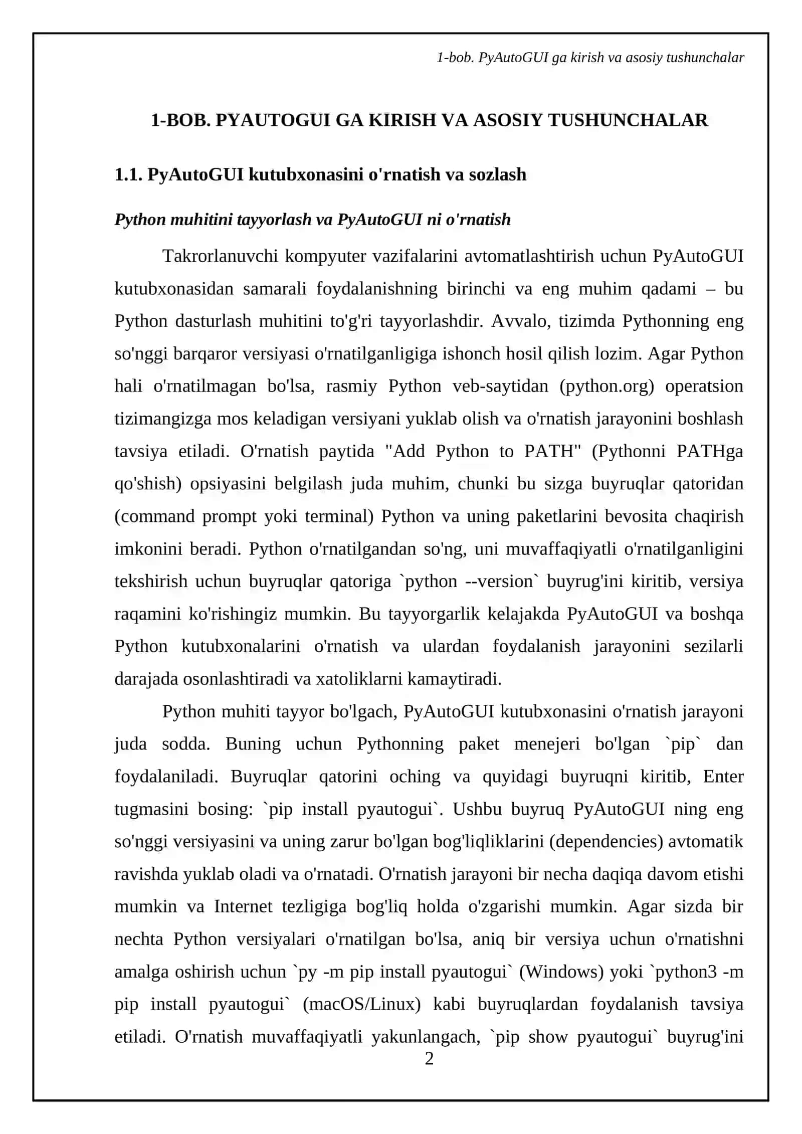 PyAutoGUI yordamida takrorlanuvchi kompyuter vazifalarini avtomatlashtirish 4