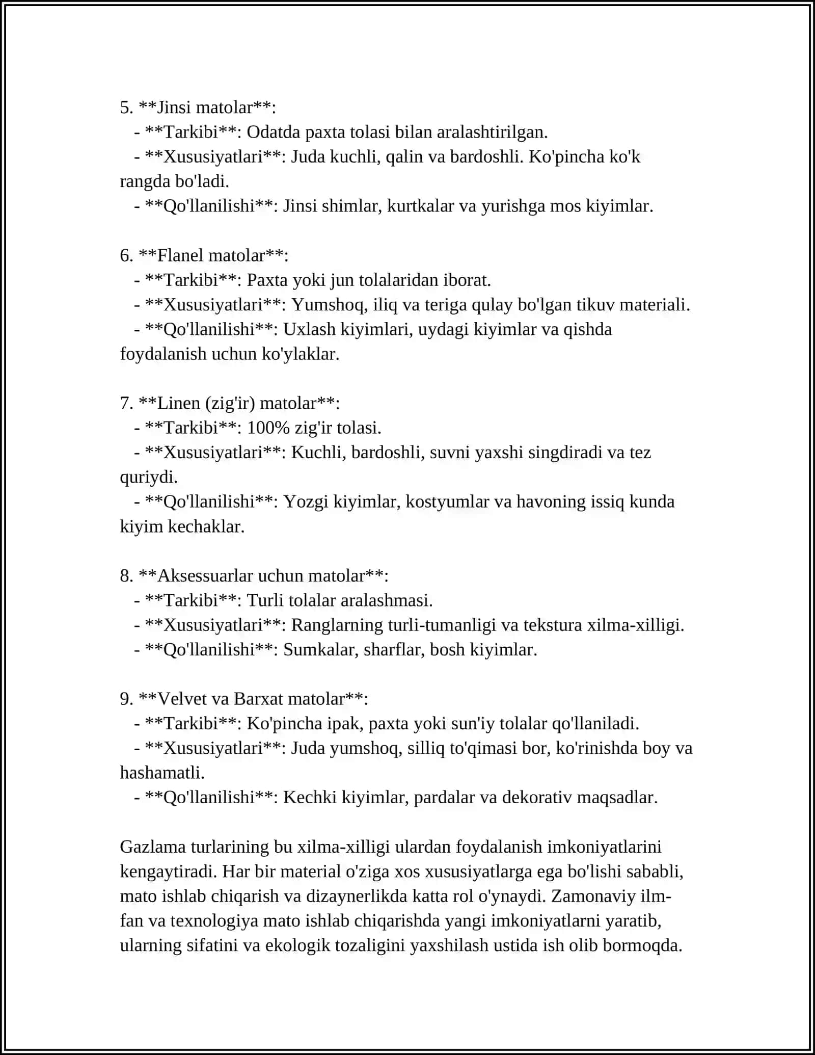 GAZLAMANING SANOATDA ISHLAB CHIQARILISHI. GAZLAMA BILAN ISHLASH METODIKASI 4