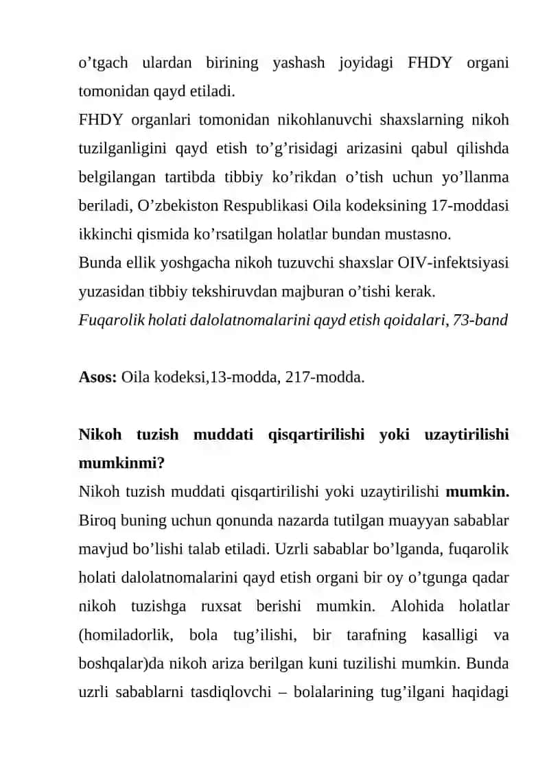Nikoh Tuzishni Qayd Etish 4