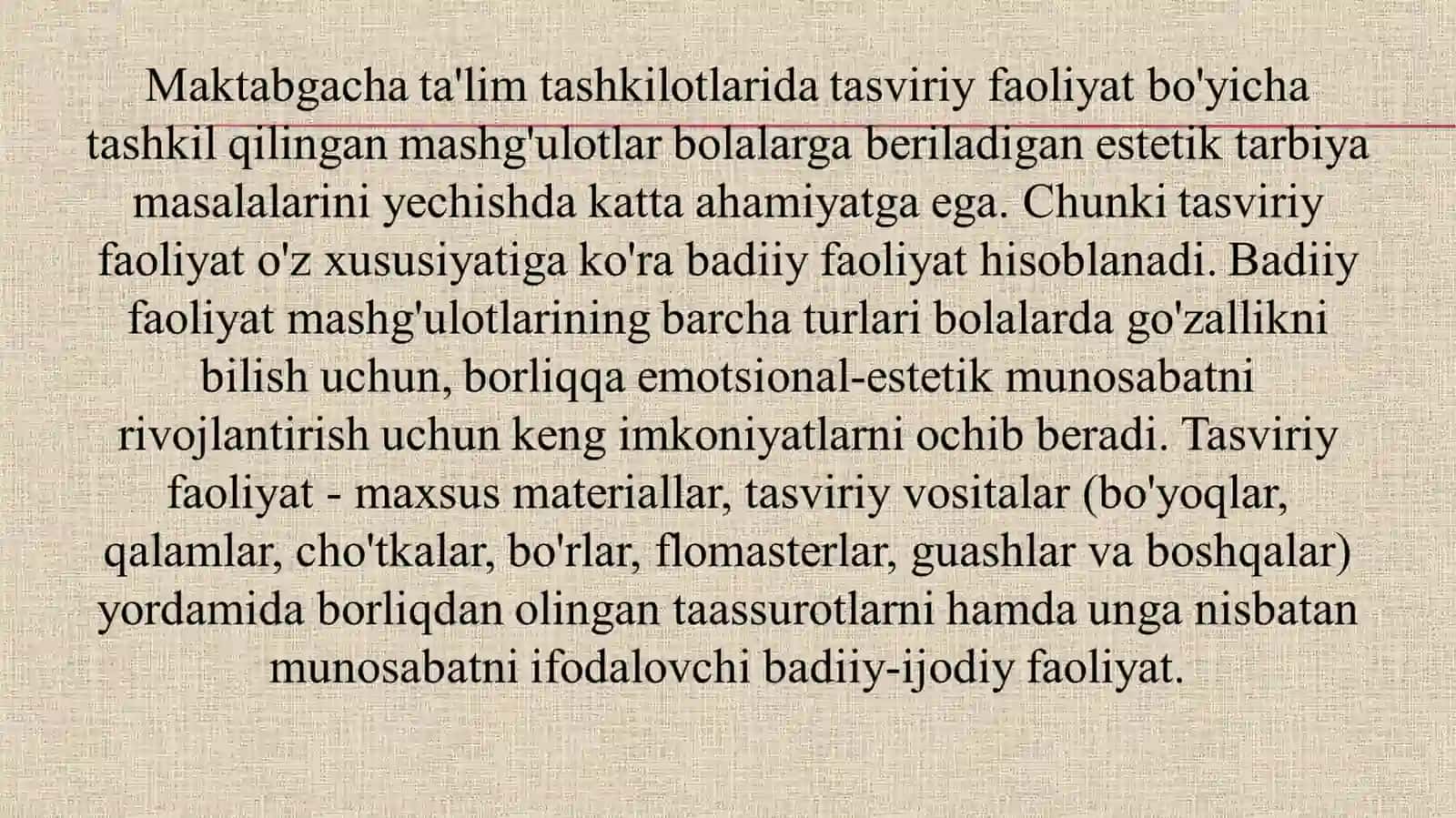 Tasviriy faoliyat – estetik tarbiyaning zaruriy vositasi sifatida 4