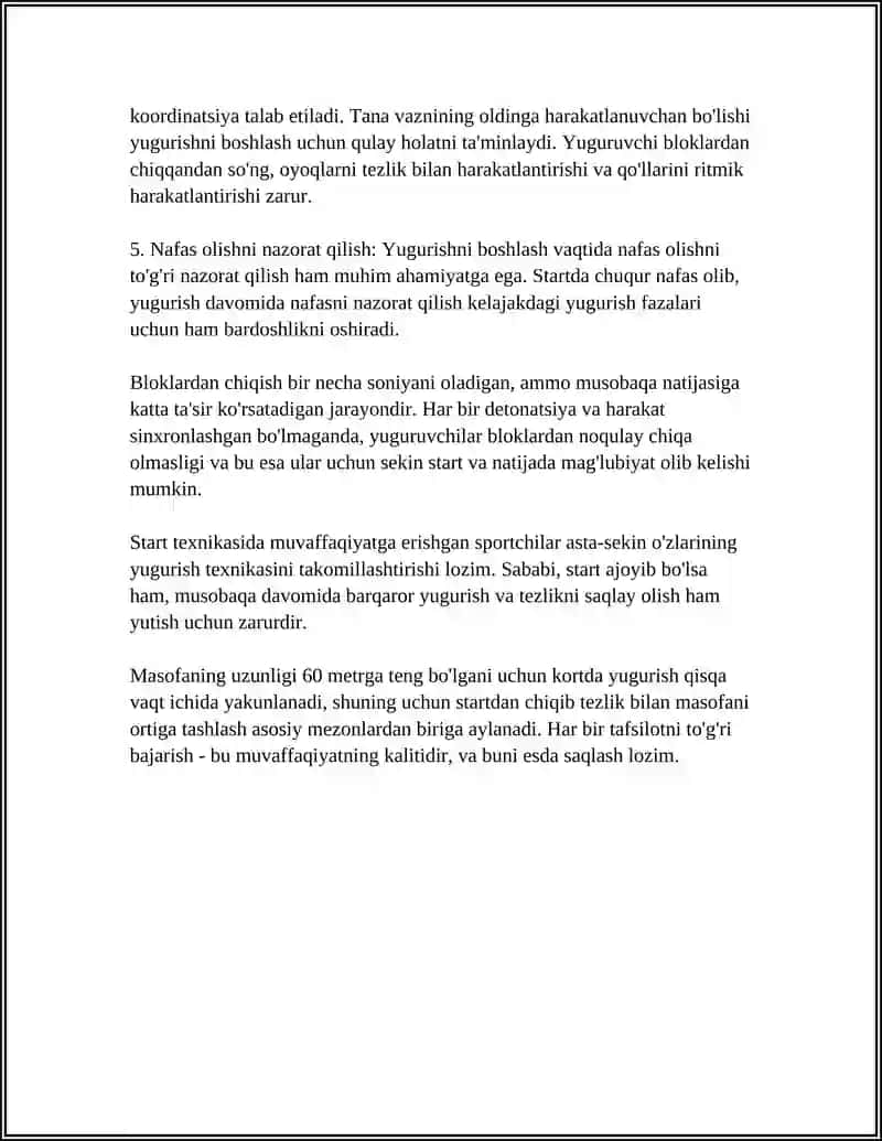 QISQA MASOFAGA YUGURISH 60 METRGA 4