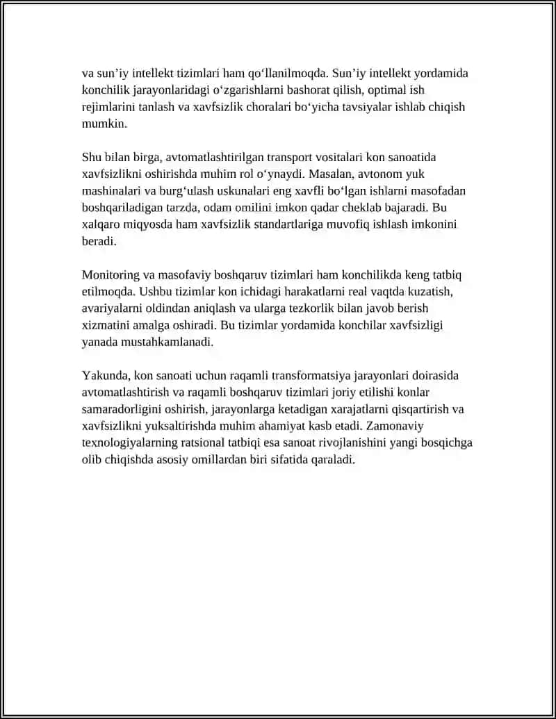 Konlarni avtomatlashtirish va raqamli boshqaruv tizimlari 4