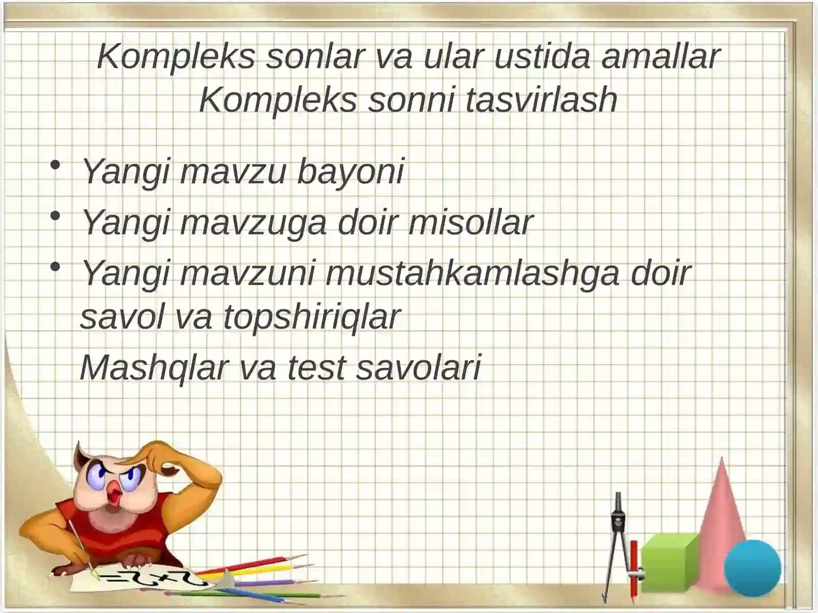 Kompleks solar va ular ustida amallar 4