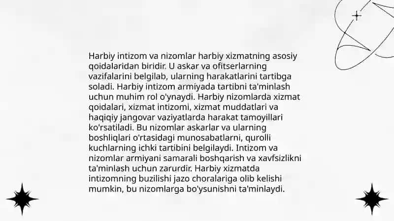 Askarning jang oldidan va jangdagi majburiyatlari 4
