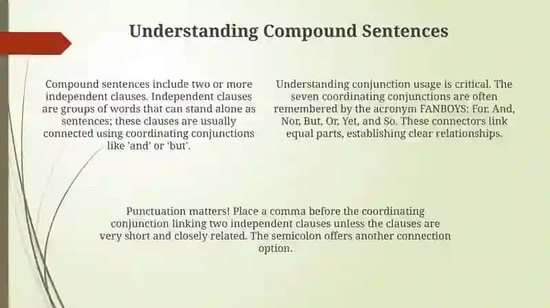 Theme: Composite sentences in the English language Compound sentences 4