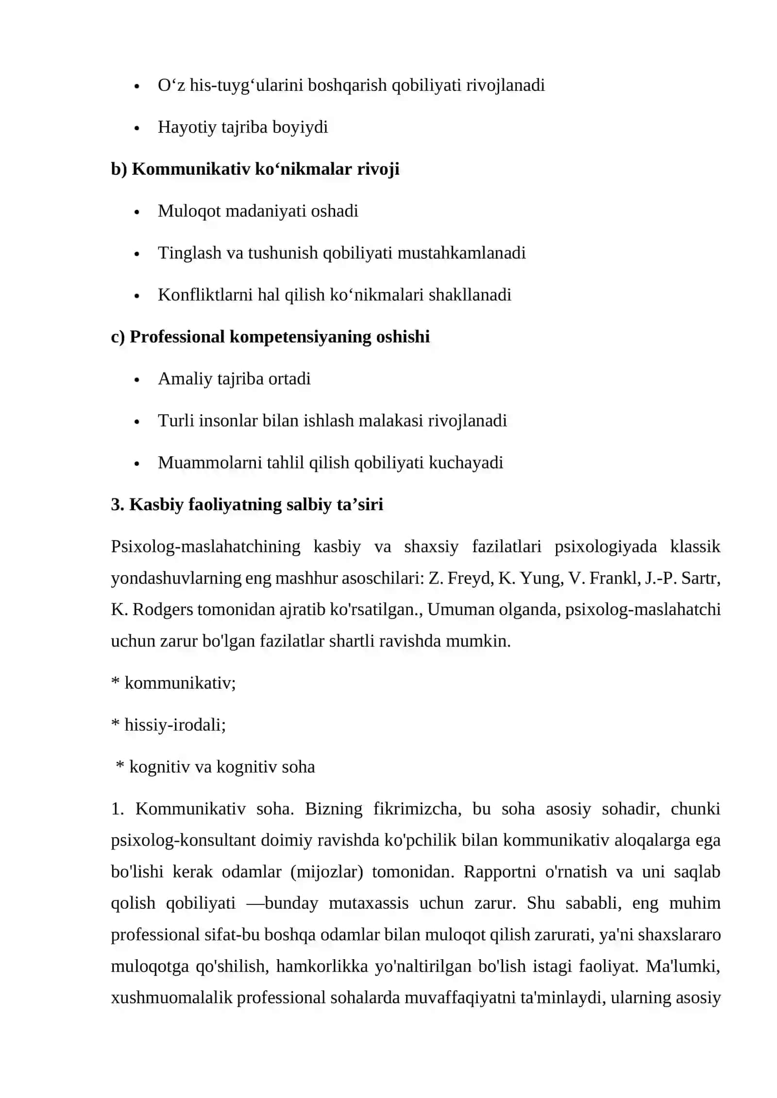 Kasbiy faoliyatning konsultant shaxsiga ta’siri 4
