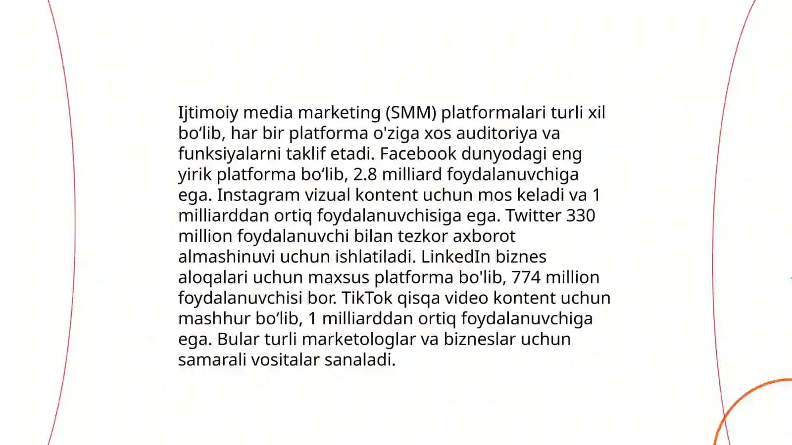 SMM platformalar bilan tanishish 4