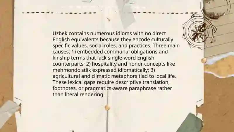 Lexical and semantic differences between English and Uzbek idioms 4