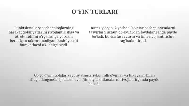 Òyin Maktabgacha Yosh Davrida Yetakchi Faoliyat Sifatida 4