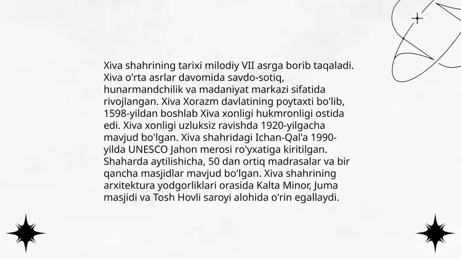 Xorazim vohasi shaharlar tarixi 4