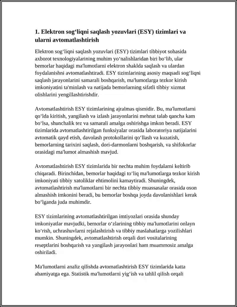 Elektron sogʻliqni saqlash yozuvlari (ESY) tizimlari 4
