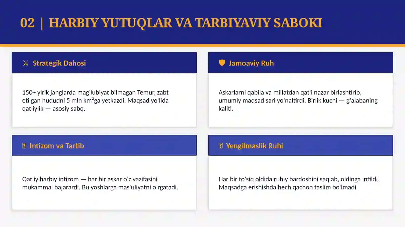 AMIR TEMUR O’GITLARINING TARBIYAVIY AHAMIYATI 4