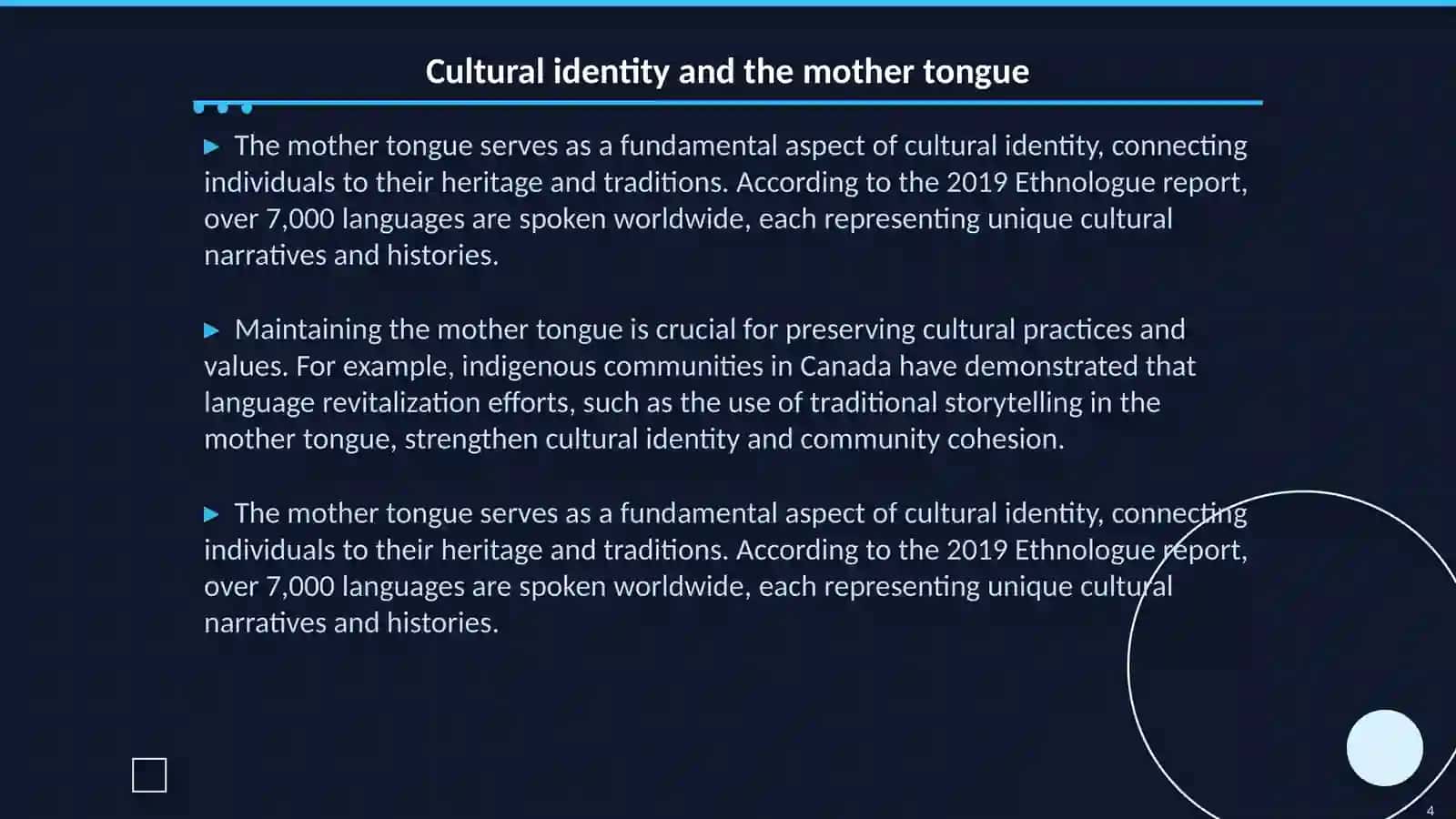 The use of the mother tongue 4