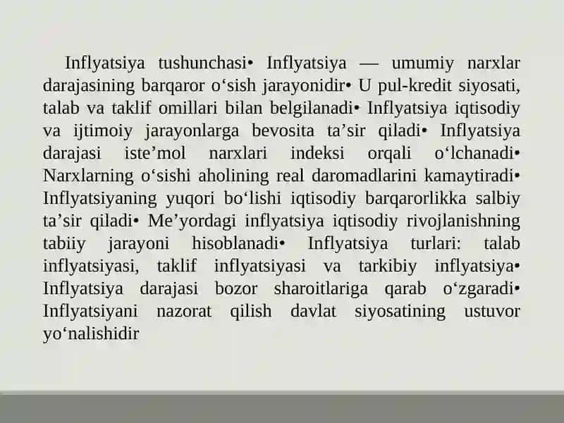 Narxlar dinamikasi va inflyatsiyani prognozlashning statistik usullari 4