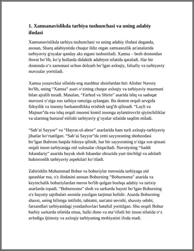 XAMSANAVISLIK VA TARBIYA 4