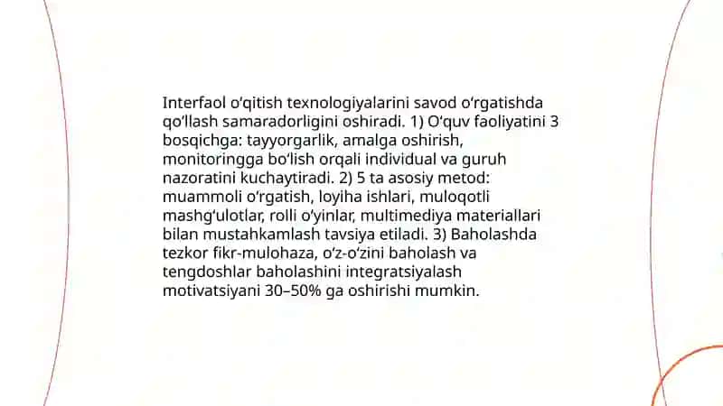 Pedagogik texnologiyalarni qoʻllash 4